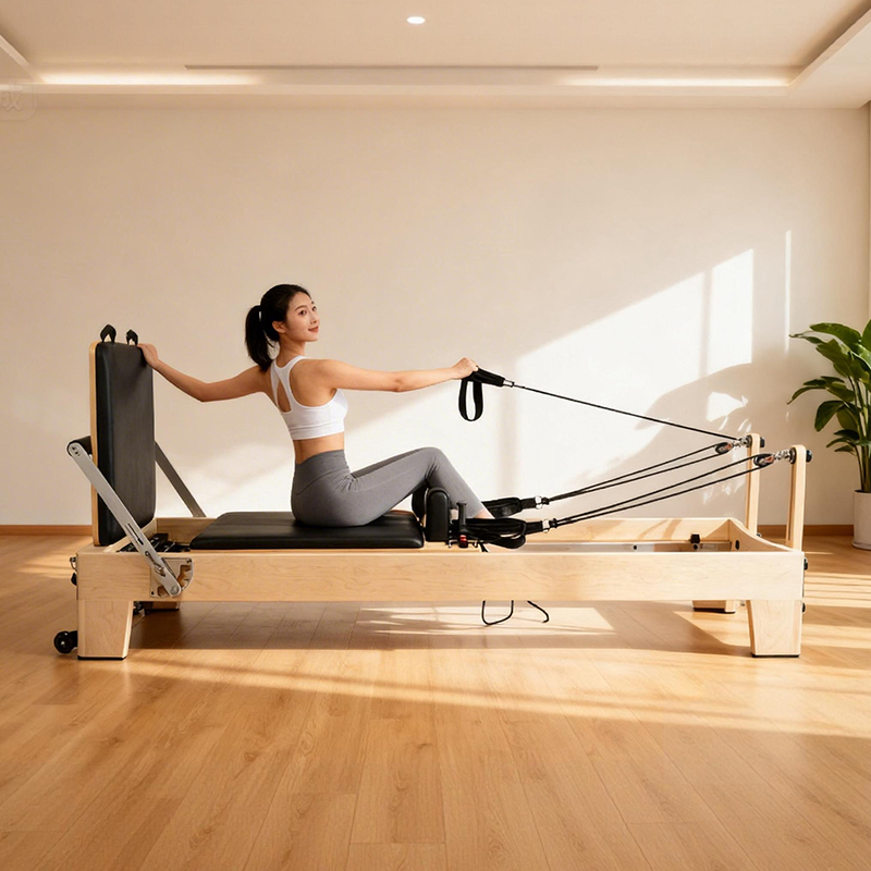 Yoga Fitness Machine - Witte Esdoorn Draagbare Verstelbare Pilates Reformer