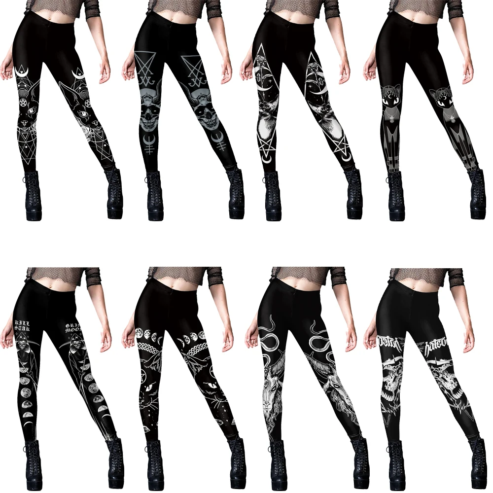 Yoga Fitness Holiday - Gothic Vrouwen Leggings Sexy Midden Taille