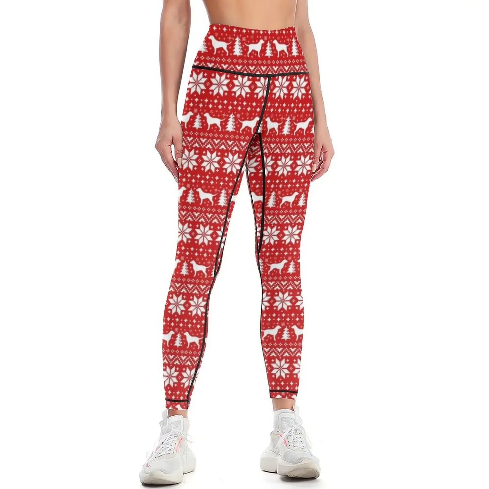 Yoga Fitness Holiday - Curly Coated Retriever Silhouettes Kerstvakantie Patroon