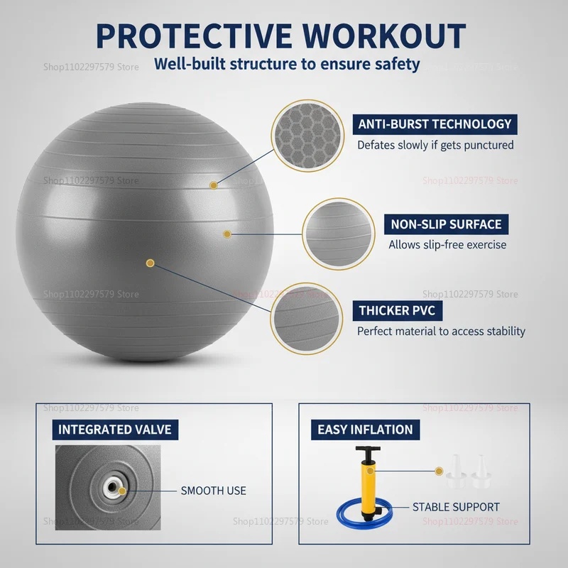 Anti-Burst Yogabal met pomp, v - Exercise Ball Stability recensie en prijs